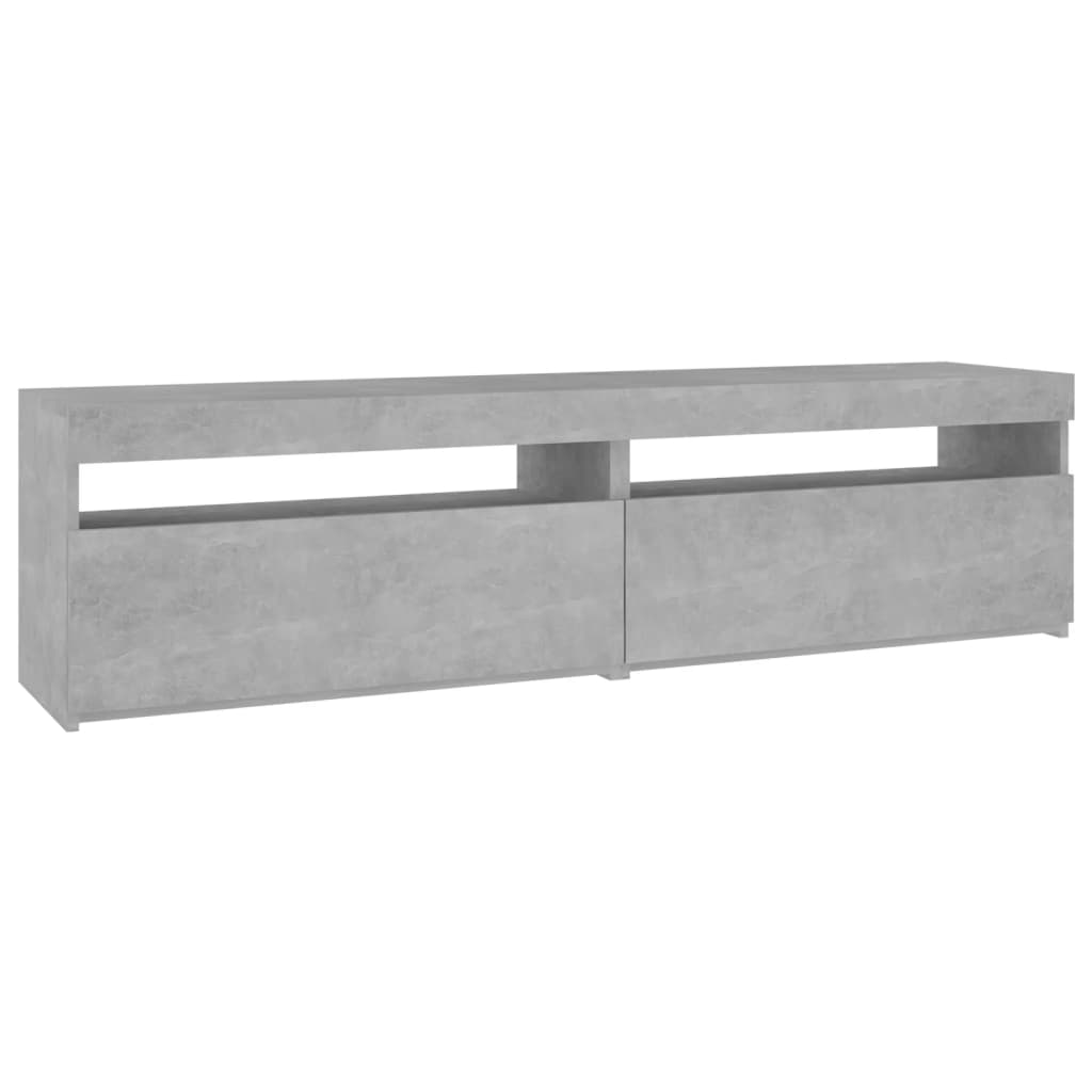 Tv-Benker 2 Stk Med Led-Lys Betonggrå 75X35X40 Cm