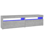 Tv-Benker 2 Stk Med Led-Lys Betonggrå 75X35X40 Cm