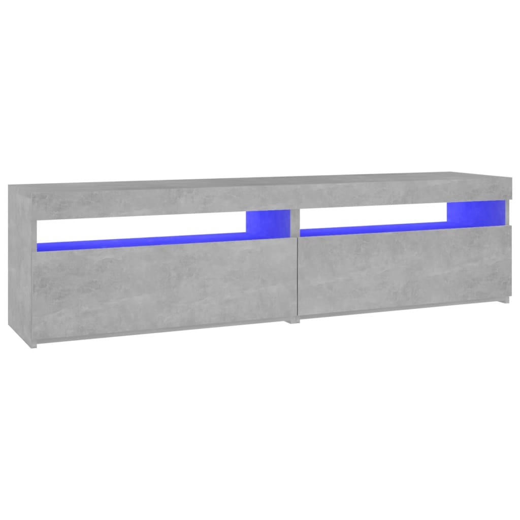 Tv-Benker 2 Stk Med Led-Lys Betonggrå 75X35X40 Cm