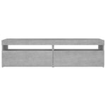 Tv-Benker 2 Stk Med Led-Lys Betonggrå 75X35X40 Cm