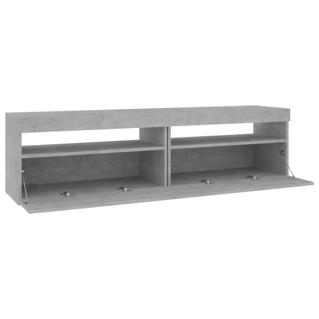 Tv-Benker 2 Stk Med Led-Lys Betonggrå 75X35X40 Cm