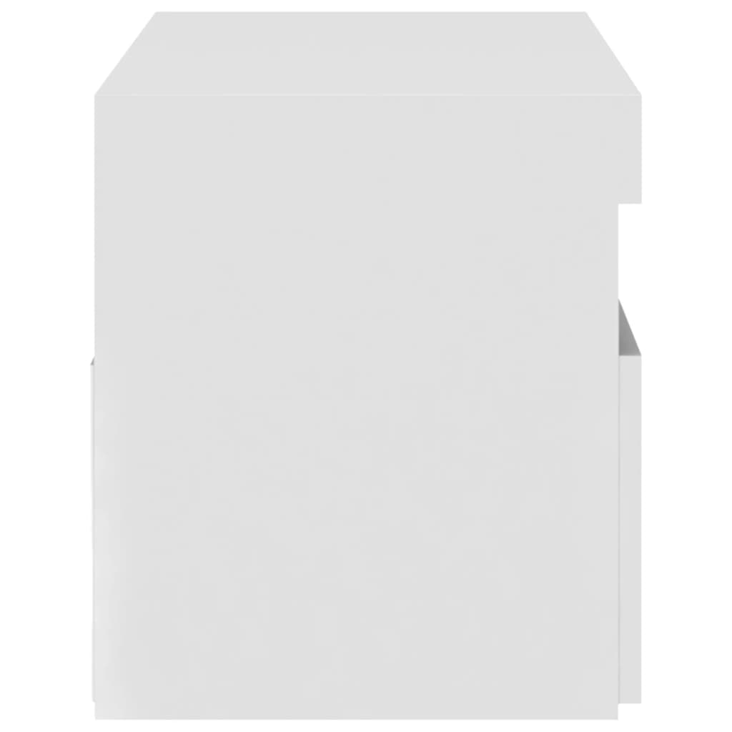 Tv-Benk Med Led-Lys Høyglans Hvit 75X35X40 Cm