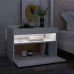 Tv-Benk Med Led-Lys Hvit 60X35X40 Cm
