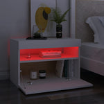 Tv-Benk Med Led-Lys Hvit 60X35X40 Cm