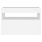 Tv-Benk Med Led-Lys Hvit 60X35X40 Cm