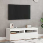 Tv-Benker Med Led-Lys 2 Stk Hvit 60X35X40 Cm