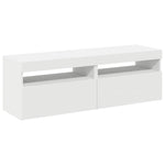 Tv-Benker Med Led-Lys 2 Stk Hvit 60X35X40 Cm