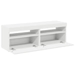 Tv-Benker Med Led-Lys 2 Stk Hvit 60X35X40 Cm