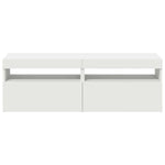 Tv-Benker Med Led-Lys 2 Stk Hvit 60X35X40 Cm