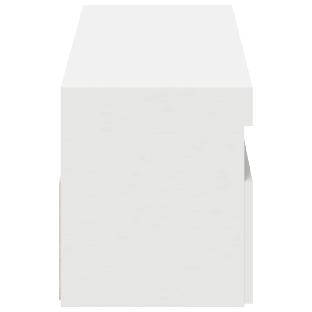 Tv-Benker Med Led-Lys 2 Stk Hvit 60X35X40 Cm