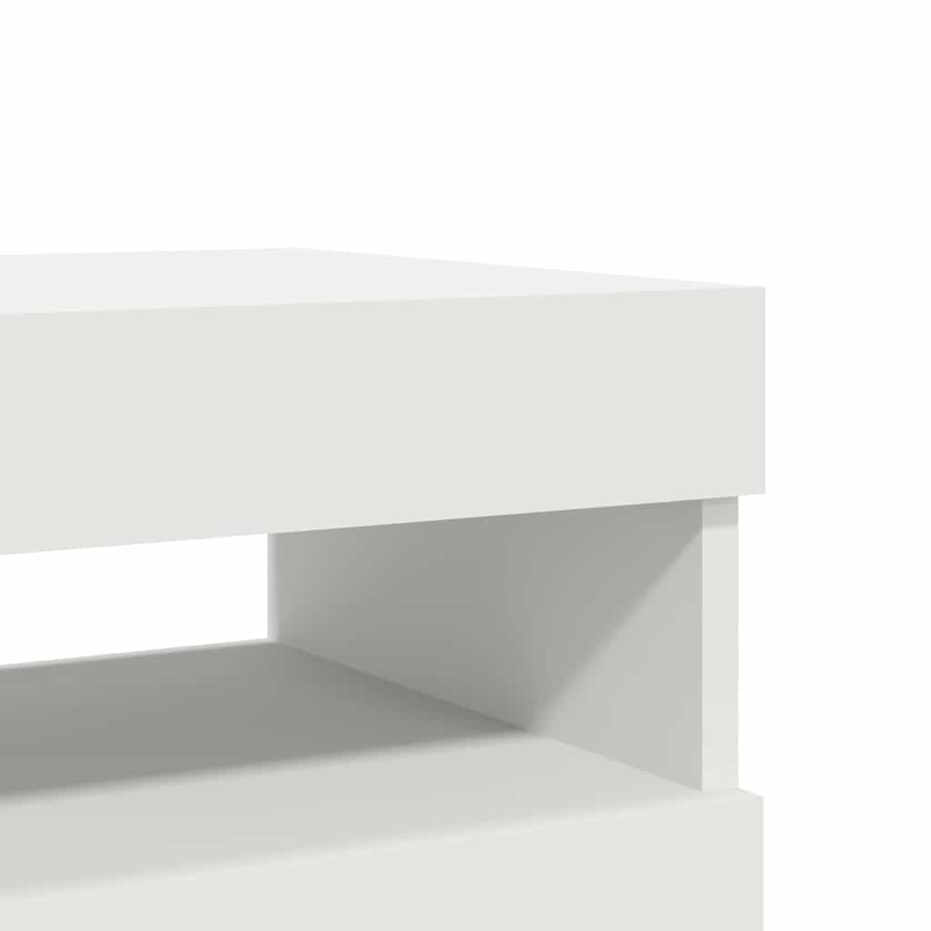 Tv-Benker Med Led-Lys 2 Stk Hvit 60X35X40 Cm