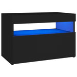 Tv-Benk Med Led-Lys Svart 60X35X40 Cm