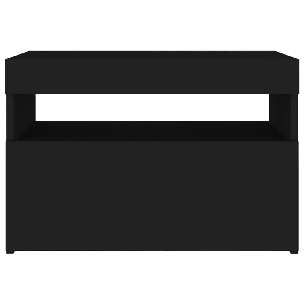 Tv-Benk Med Led-Lys Svart 60X35X40 Cm