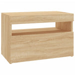 Tv-Benk Med Led-Lys Sonoma Eik 60X35X40 Cm