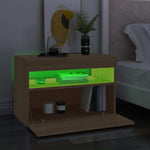 Tv-Benk Med Led-Lys Sonoma Eik 60X35X40 Cm