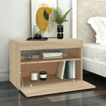 Tv-Benk Med Led-Lys Sonoma Eik 60X35X40 Cm