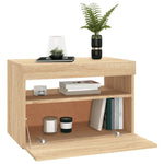 Tv-Benk Med Led-Lys Sonoma Eik 60X35X40 Cm