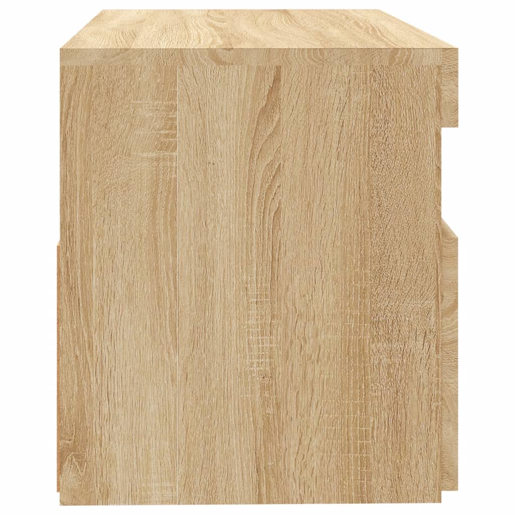 Tv-Benk Med Led-Lys Sonoma Eik 60X35X40 Cm