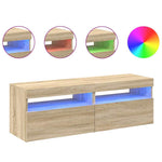 Tv-Benker Med Led-Lys 2 Stk Sonoma Eik 60X35X40 Cm