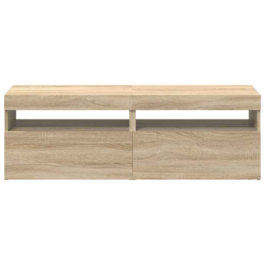 Tv-Benker Med Led-Lys 2 Stk Sonoma Eik 60X35X40 Cm