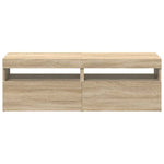 Tv-Benker Med Led-Lys 2 Stk Sonoma Eik 60X35X40 Cm
