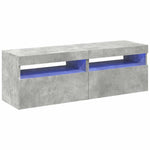 Tv-Benker Med Led-Lys 2 Stk Betonggrå 60X35X40 Cm