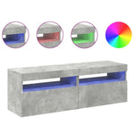 Tv-Benker Med Led-Lys 2 Stk Betonggrå 60X35X40 Cm