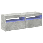 Tv-Benker Med Led-Lys 2 Stk Betonggrå 60X35X40 Cm