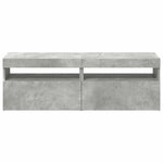 Tv-Benker Med Led-Lys 2 Stk Betonggrå 60X35X40 Cm