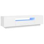 Tv-Benk Med Led-Lys Hvit 160X35X40 Cm