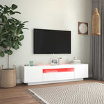 Tv-Benk Med Led-Lys Hvit 160X35X40 Cm