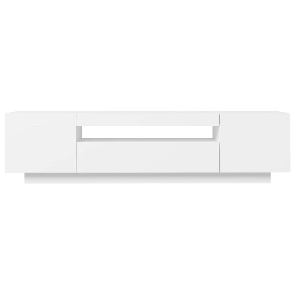 Tv-Benk Med Led-Lys Hvit 160X35X40 Cm