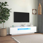 Tv-Benk Med Led-Lys Hvit 160X35X40 Cm