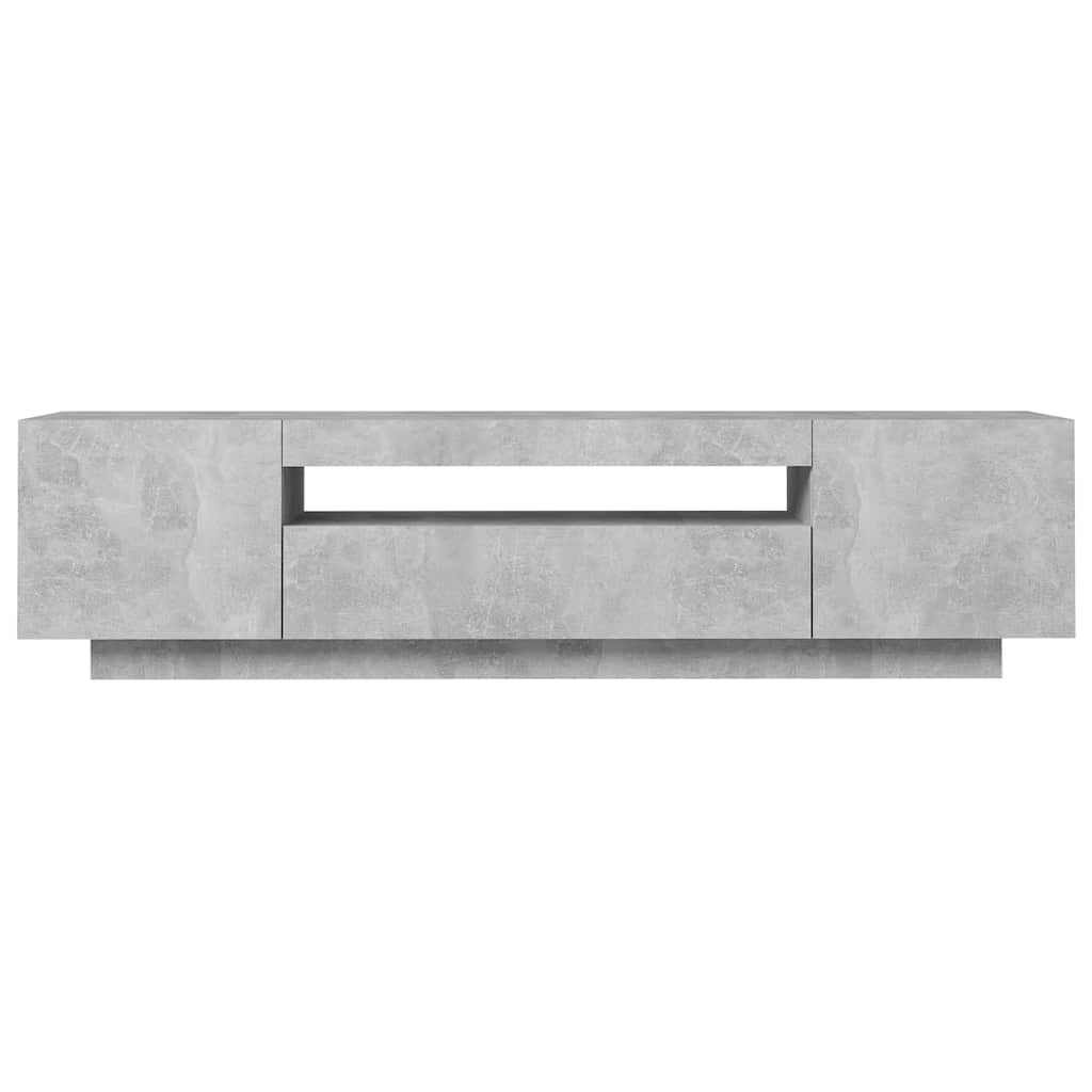 Tv-Benk Med Led-Lys Betonggrå 160X35X40 Cm