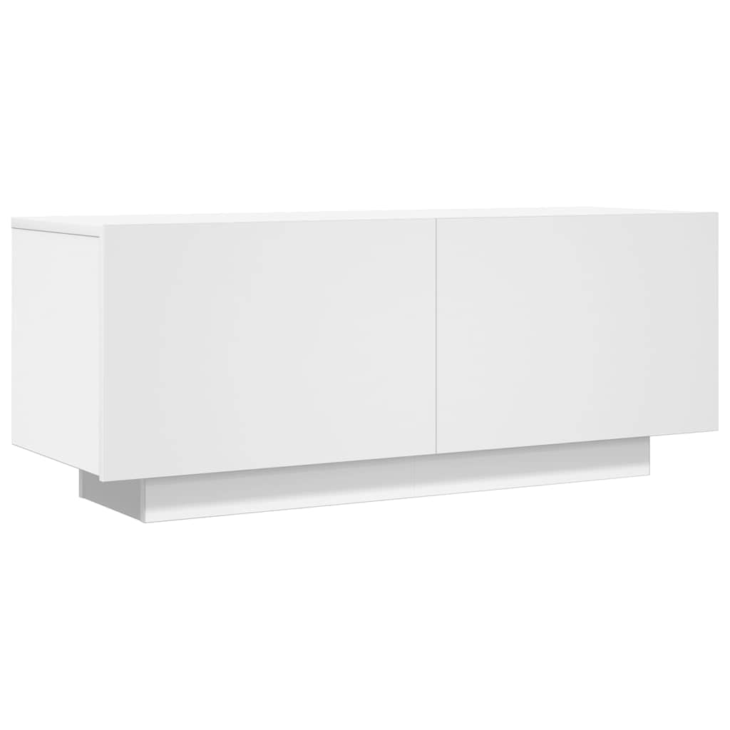 Tv-Benk Hvit 100X35X40 Cm Konstruert Tre