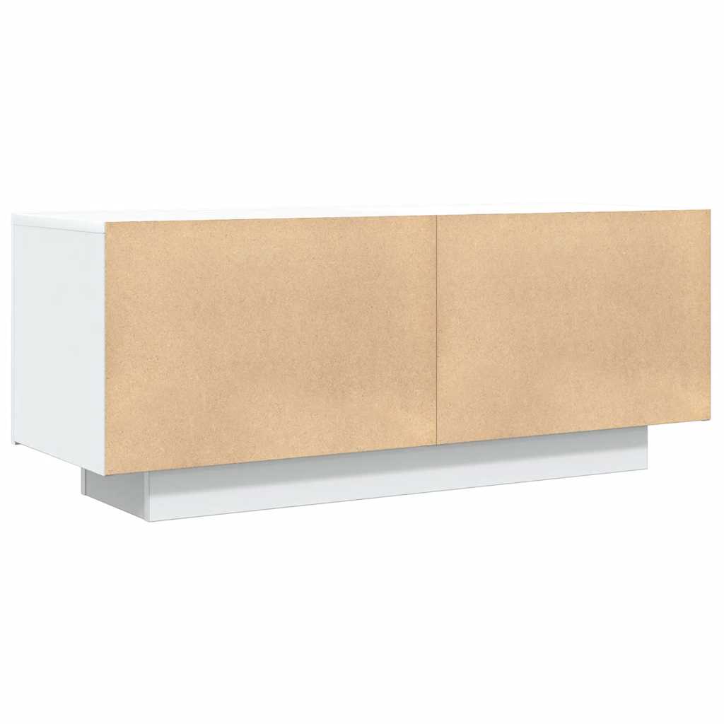 Tv-Benk Hvit 100X35X40 Cm Konstruert Tre