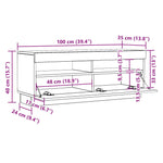 Tv-Benk Hvit 100X35X40 Cm Konstruert Tre
