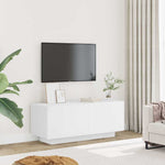 Tv-Benk Hvit 100X35X40 Cm Konstruert Tre