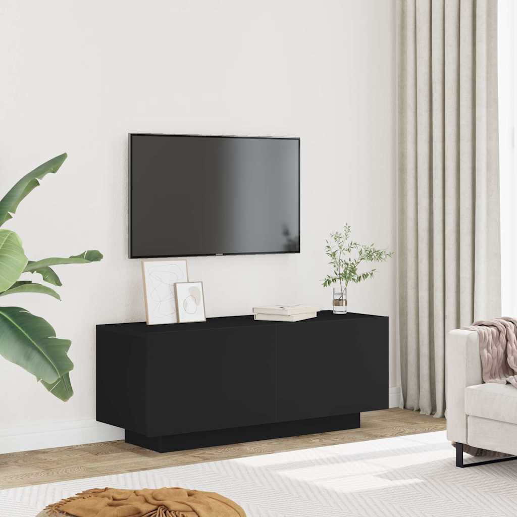 Tv-Benk Svart 100X35X40 Cm Konstruert Tre