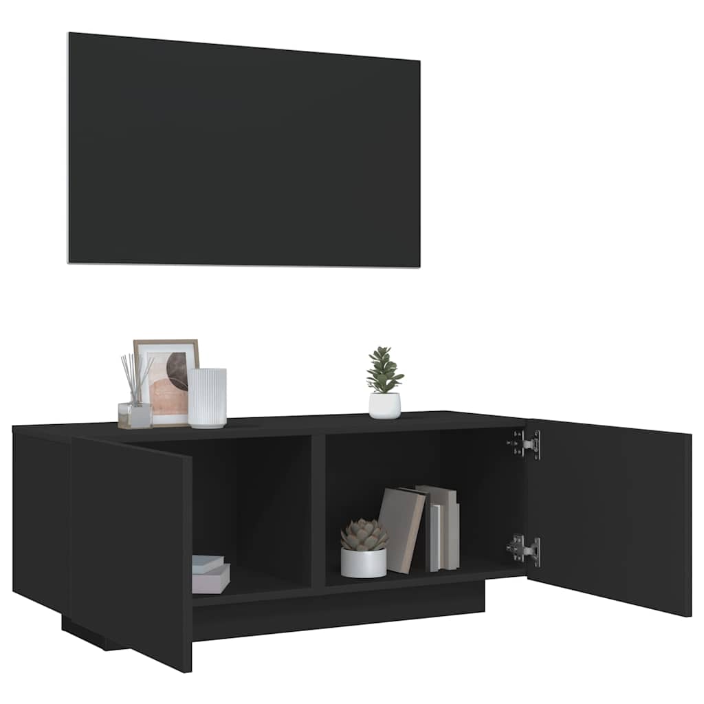 Tv-Benk Svart 100X35X40 Cm Konstruert Tre