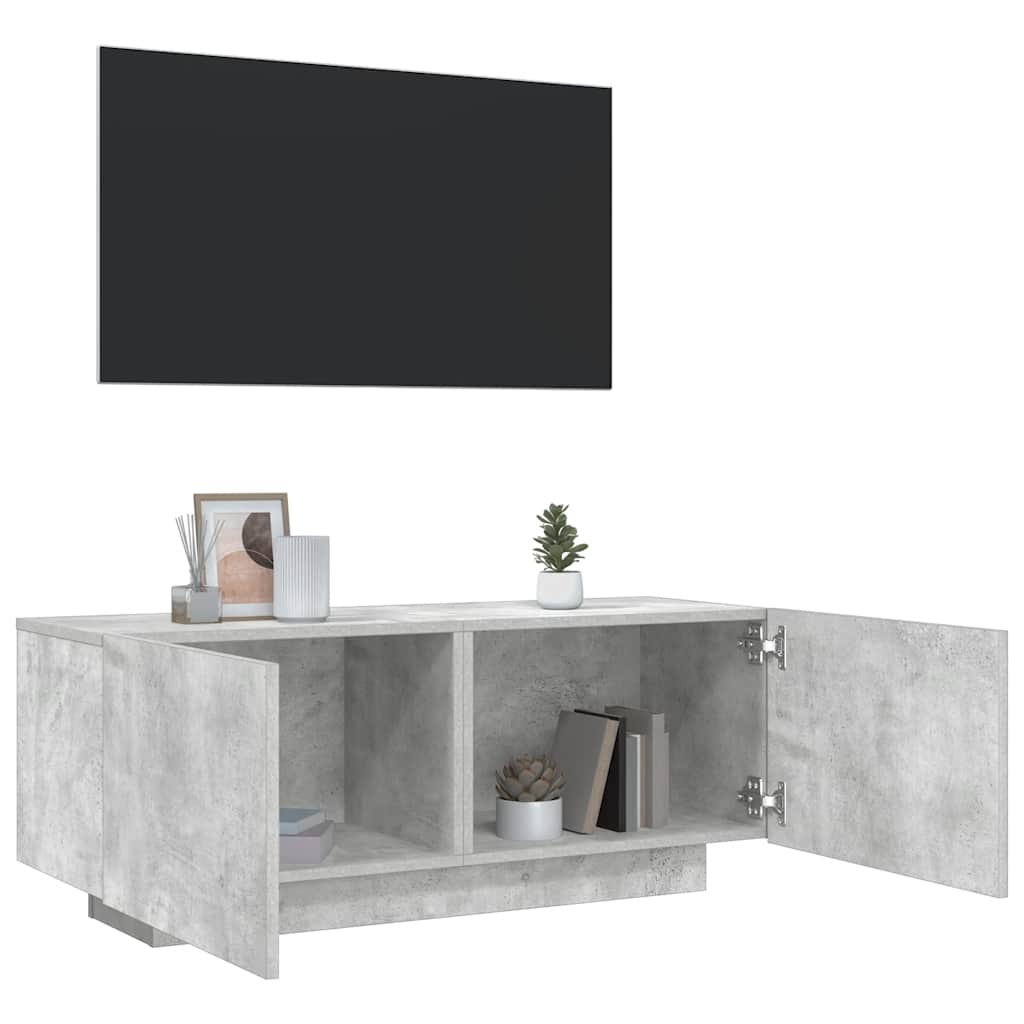 Tv-Benk Betonggrå 100X35X40 Cm Konstruert Tre