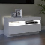 Tv-Benk Med Led-Lys Hvit 80X35X40 Cm