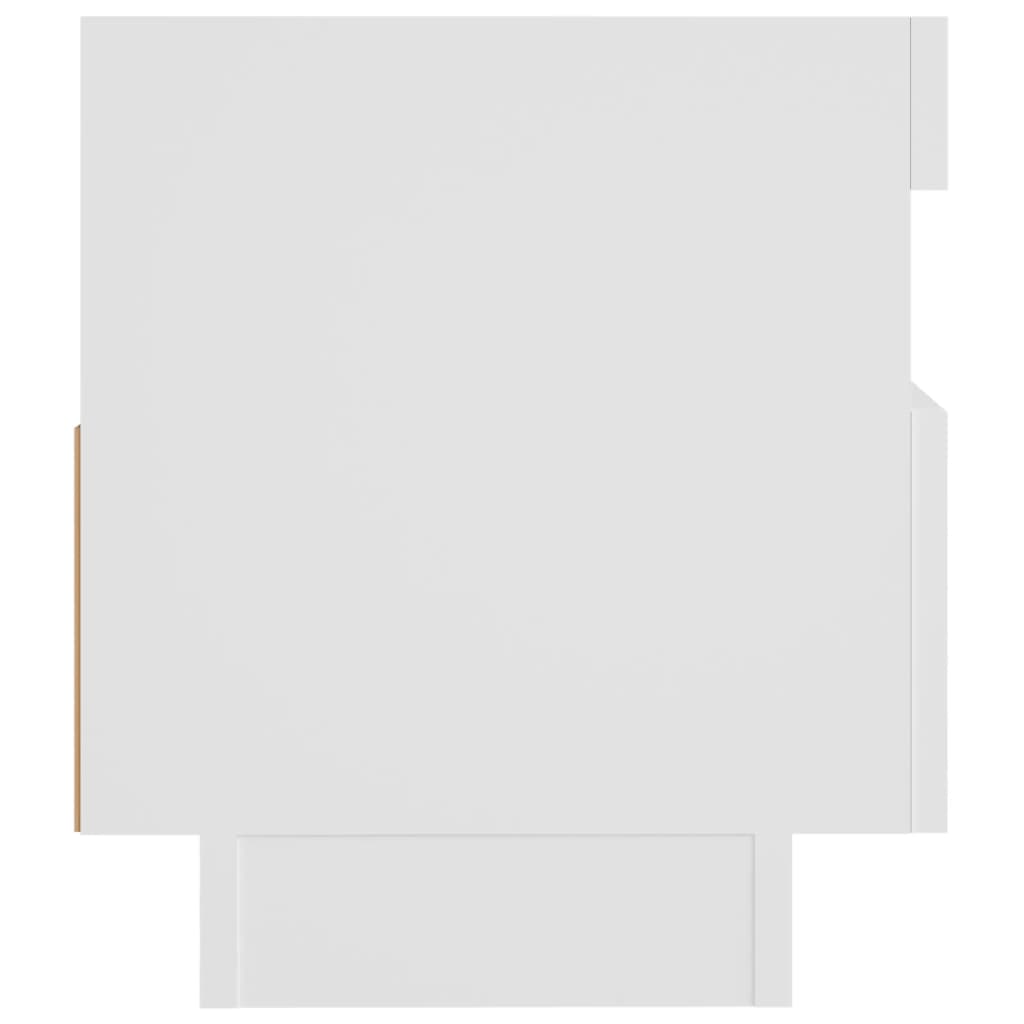 Tv-Benk Med Led-Lys Hvit 80X35X40 Cm