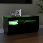 Tv-Benk Med Led-Lys Svart 80X35X40 Cm