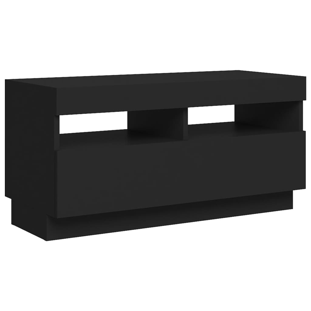 Tv-Benk Med Led-Lys Svart 80X35X40 Cm