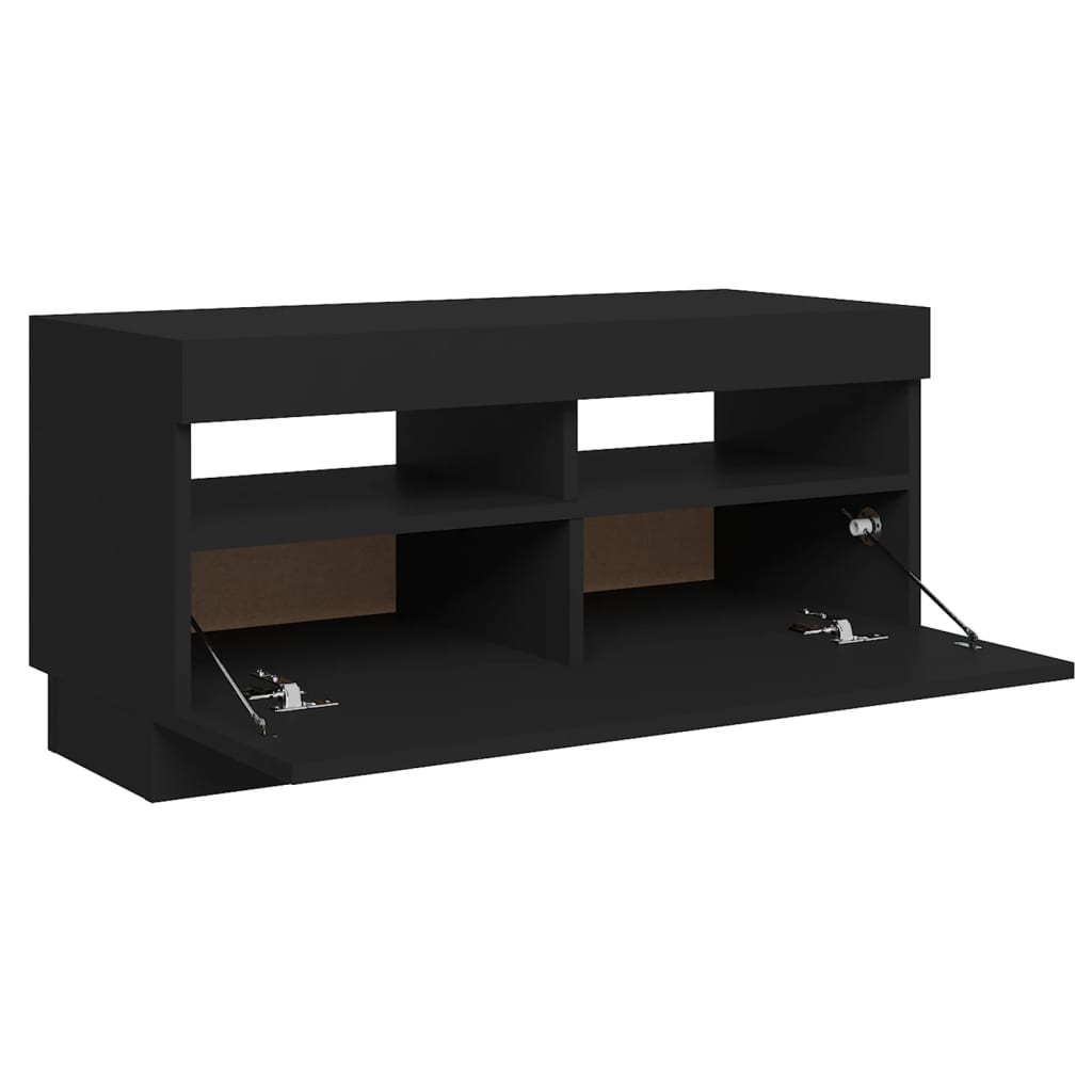 Tv-Benk Med Led-Lys Svart 80X35X40 Cm