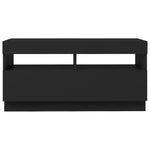 Tv-Benk Med Led-Lys Svart 80X35X40 Cm