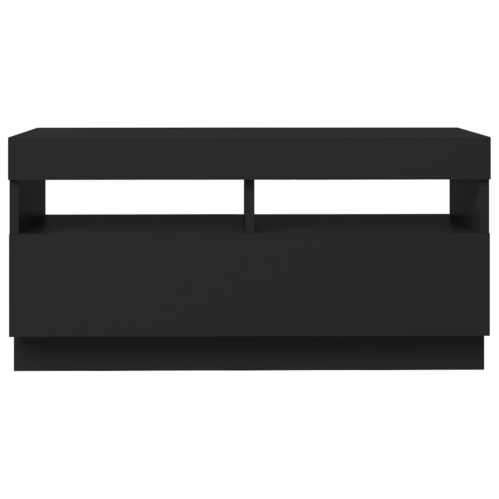 Tv-Benk Med Led-Lys Svart 80X35X40 Cm