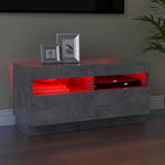 Tv-Benk Med Led-Lys Betonggrå 80X35X40 Cm