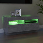Tv-Benk Med Led-Lys Betonggrå 80X35X40 Cm